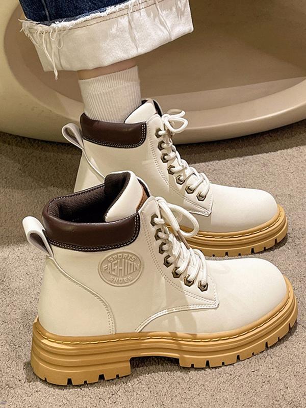 Giày Bốt Nữ Cao Cổ Lửng TIM.BER 2 màu trắng/vàng _ UMI SHOES Ngang bắp chân Mũi tròn