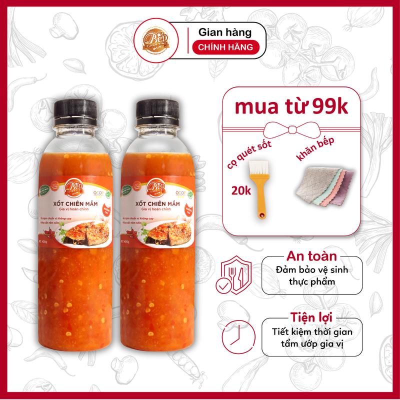 Combo 2 chai Sốt mắm ớt Bếp Xuyên Việt 400g, sốt cho gà chiên mắm, trộn gỏi, nước chấm nhanh chóng, tiện lợi. Nước Sốt Gia Vị