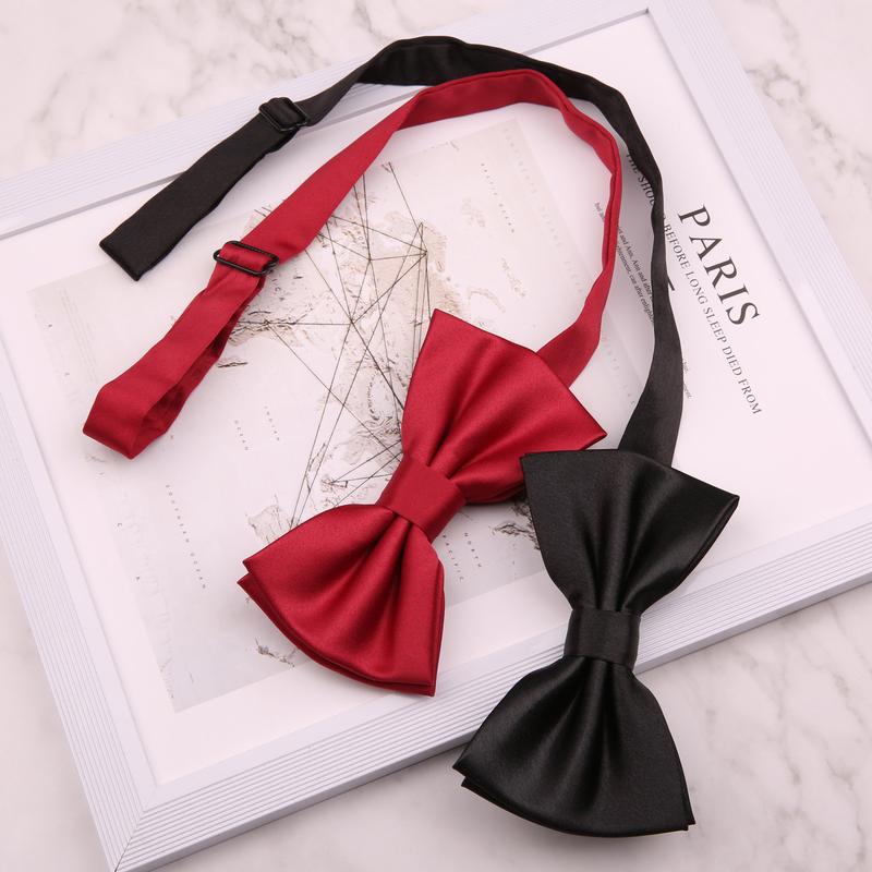 Product Introduction of 6 * 12cm Men's Groom Wedding Best Man Dress Solid Color Maroon Black White Yellow Red Blue Purple Bow Tie 13
