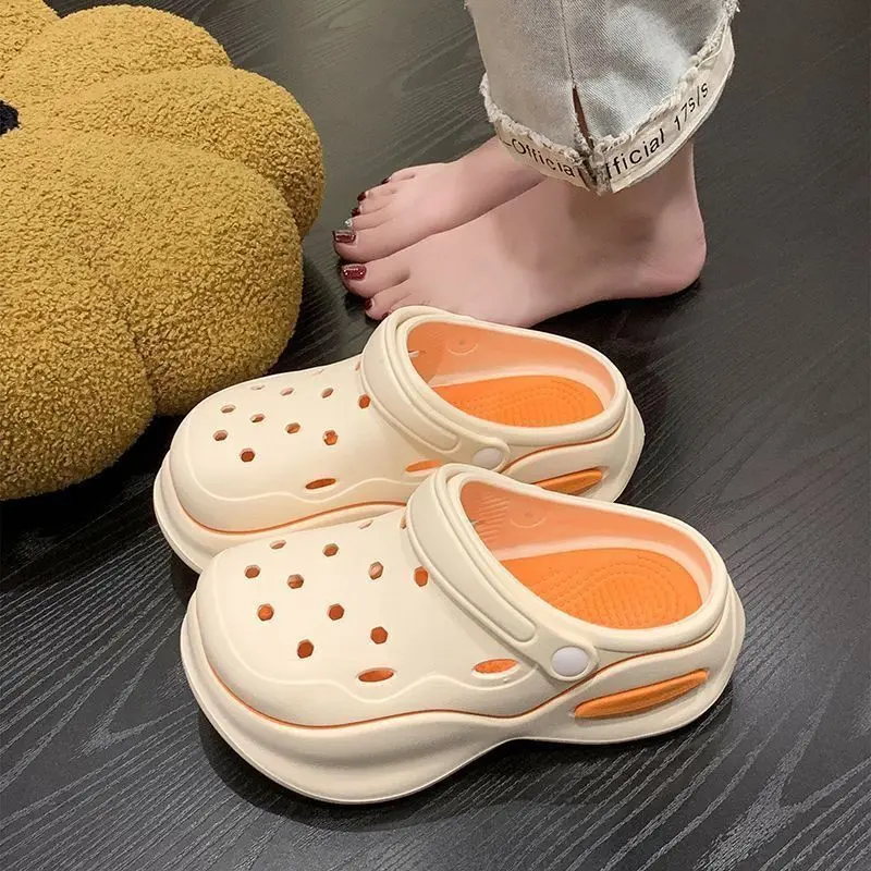 Guốc Thoáng Khí, Dành Cho Nữ, Đế Dày, Tăng Chiều Cao, Chống Trượt, Phong Cách Người Nổi Tiếng Trên Internet, Bít Mũi, Dép Đi Biển, Dép Thời Trang Ngoài Trời, Hàng Mới Về 7