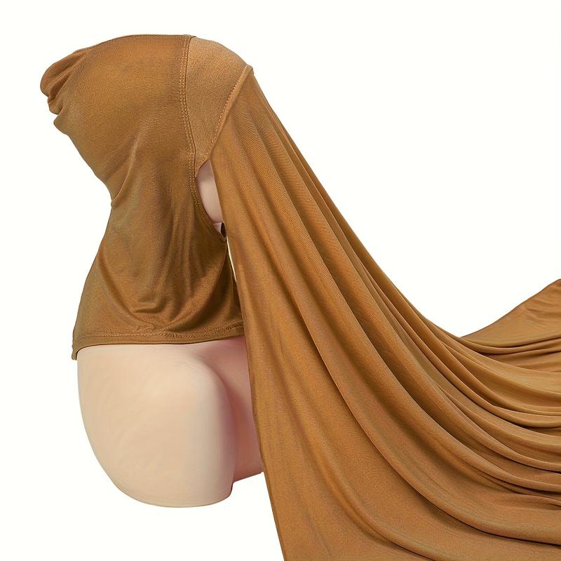 Solid Color Convenient Hijab With Modal Pullover Hijab Thin Breathable Instant Hijab Scarf 2 In 1 Integration Casual Sunscreen Elastic Head Wrap 6