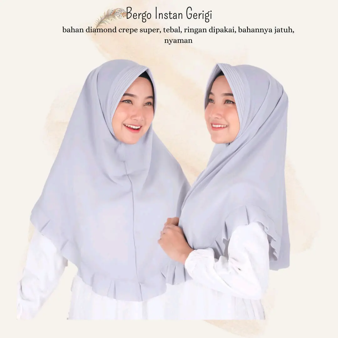 Jilbab Instan bergo PET GERIGI Hijab jilbab instan Khimar syar'i