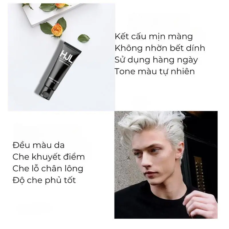 [KEM NỀN CHE KHUYẾT ĐIỂM CHO NAM] Dạng lỏng không gây bết dính, hỗ trợ làm đều màu da và Hỗ Trợ kiểm soát dầu, không thấm nước chăm sóc làn da Cosmetic Serum Skincare 3
