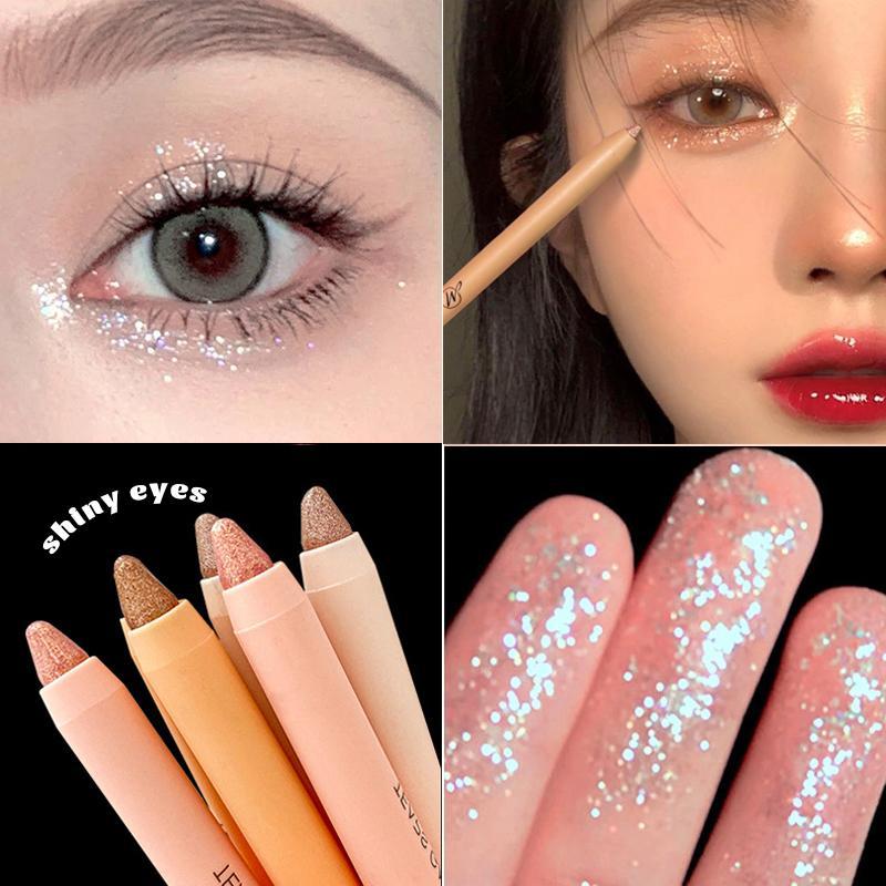  Dán Phấn Mắt Lấp Lánh Kim Cương Lâu Trôi Lớp Hoàn Thiện Lì Màu Sâm Panh Bút Chì Kẻ Mắt Phấn Mắt 