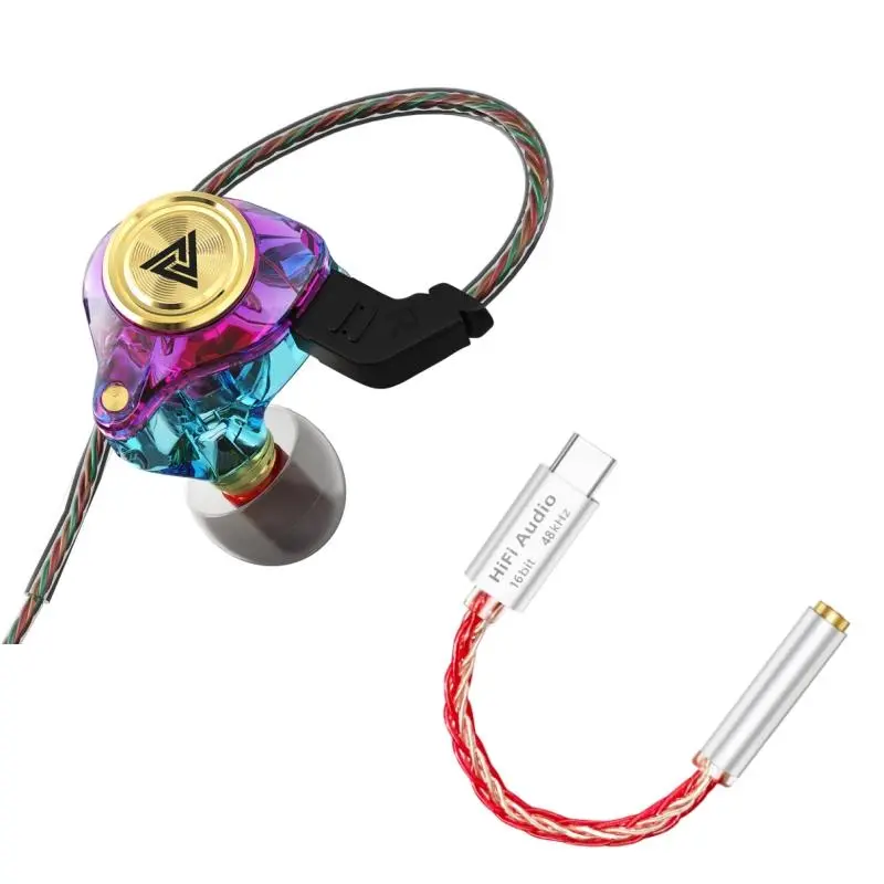 Wired Earphone with TypeC To 3.5mm Adapter, In-ear Design Headphone, Sound Quality Improvement Earphones for Gaming/Music/Live Streaming, Audio 4