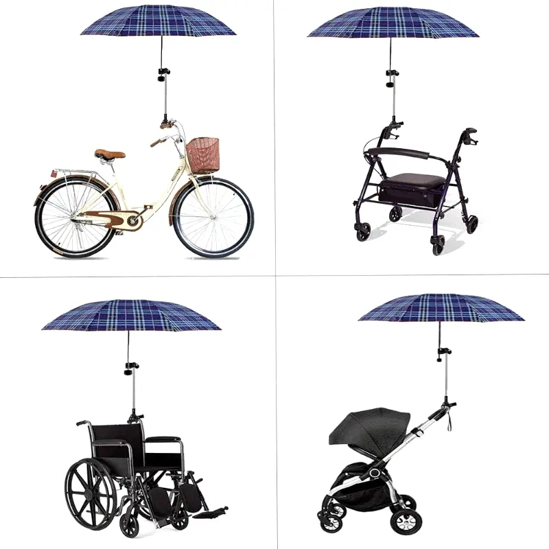 1pc Umbrella Mount Holder, Adjustable Umbrella Mount Stand, Wrench Free, Umbrella Clamp, For Wheelchairs, Walker, Rollator, Bicycle, Stroller