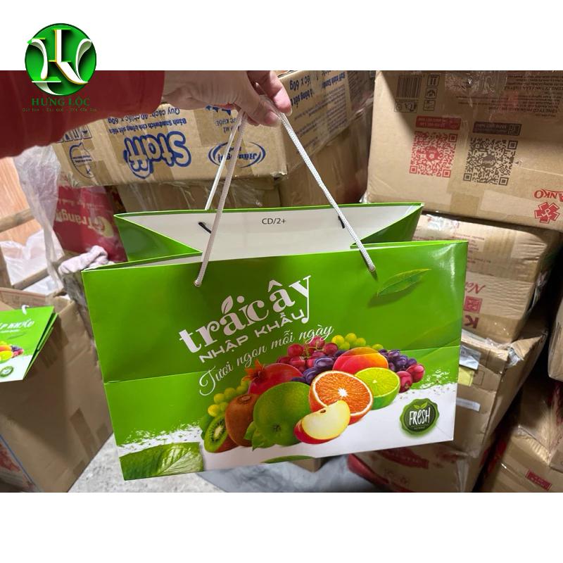 Túi giấy đựng giỏ trái cây, khay trái cây nhập khẩu 3kg 5kg cho giỏ size S M L 1
