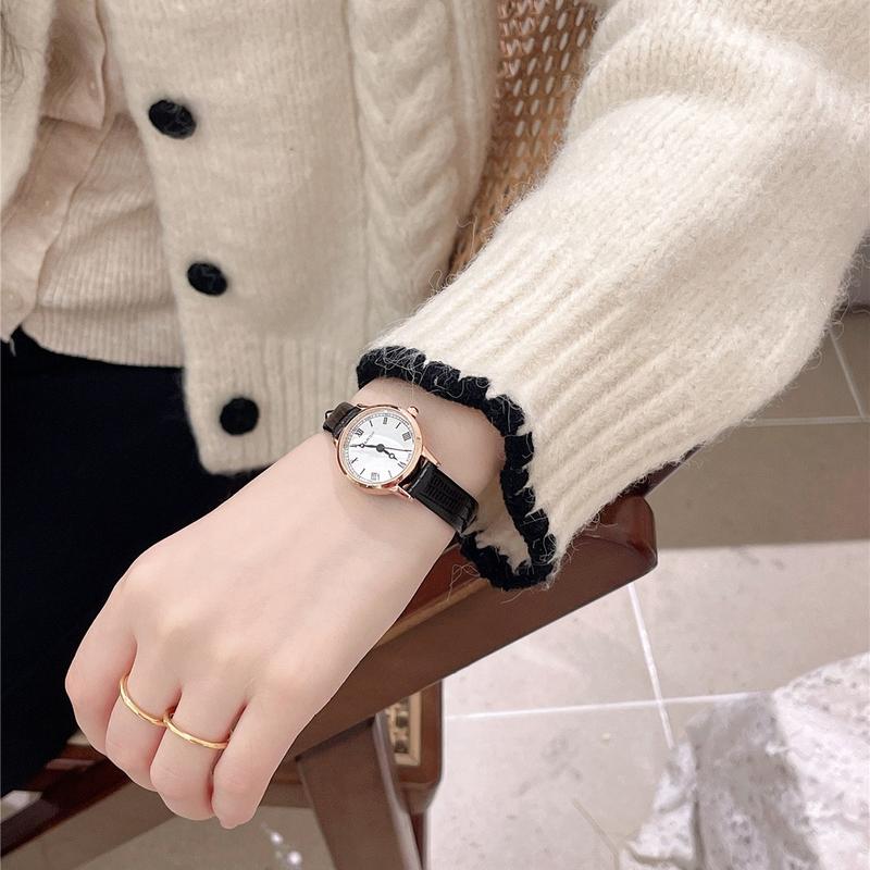 Đồng Hồ Nữ Mặt Nhỏ Dây Da Thời Trang Vintage BARSH Hàn Quốc, Đồng Hồ Chính Hãng Chống Nước Laxy Watch 1