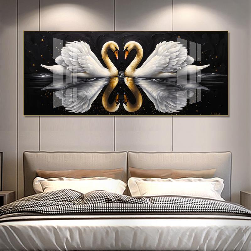   NEW 2025  Tranh phòng ngủ thiên nga+ Phong cách hiện đại  +  Sản phẩm KHUNG CAO CẤP  + trang trí phòng  Treo Tường Phòng Khách Decor Tường Đồng tranh  treo 