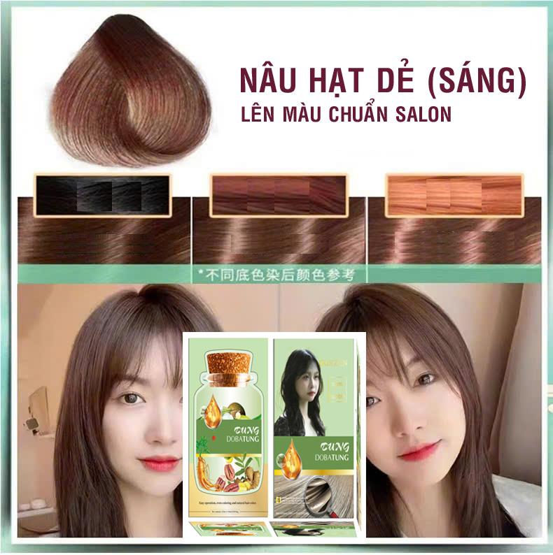 (02 hộp 20 Gói) Dầu Gội Phủ Bạc Thảo Dược 3 Trong 1 Gội Nhuộm Dưỡng Giúp Nhuộm Tóc Tại Nhà Nhanh Chóng Đẹp Tựa Salon Tặng Kèm 2 Bộ Dụng Cụ Nhuộm Tóc thuốc