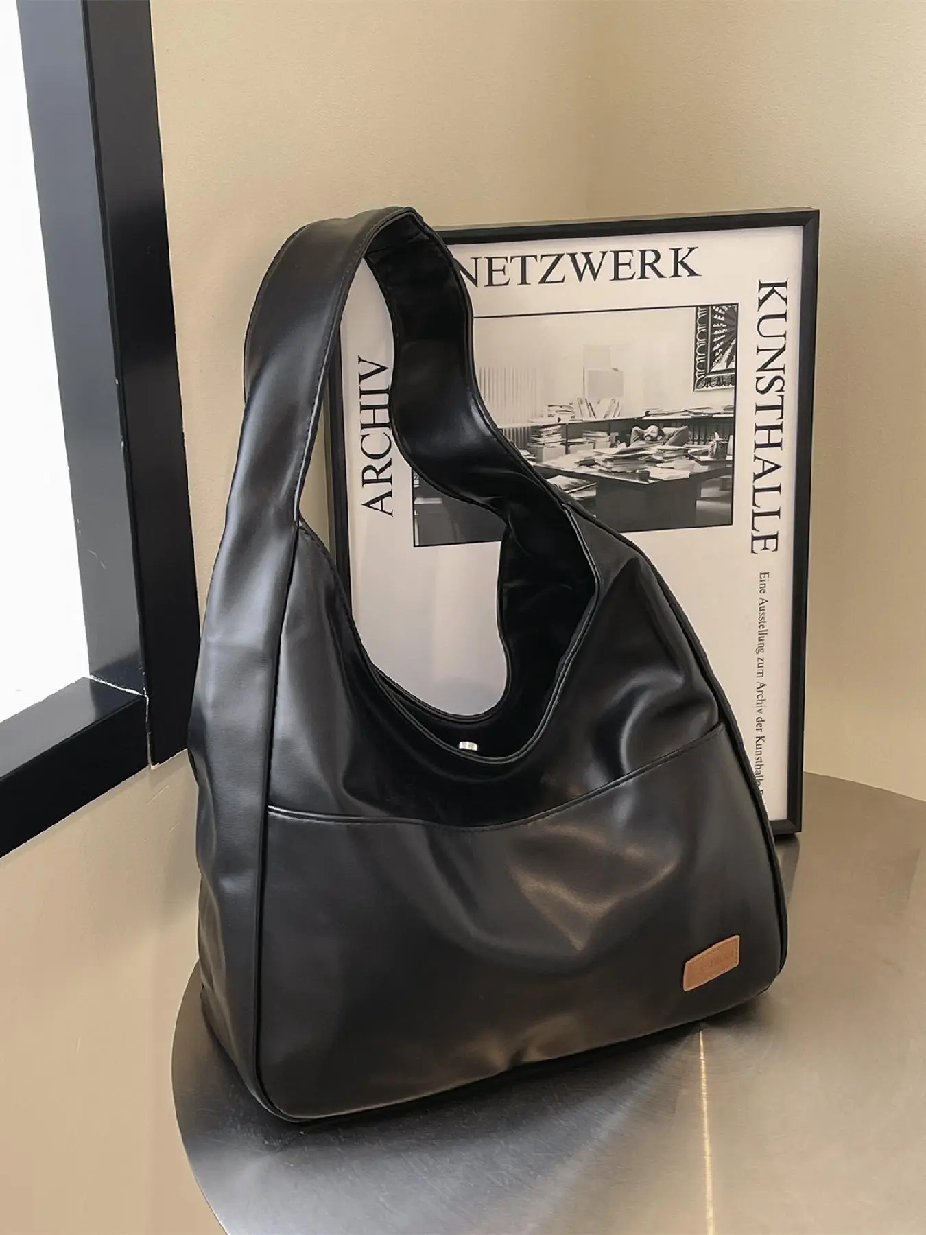Women's Solid Color Shoulder Bag, Fashionable Pu Leather Shoulder Bag for Daily Used, Casual Trendy Versatile High-quality Daily Commuting Bag