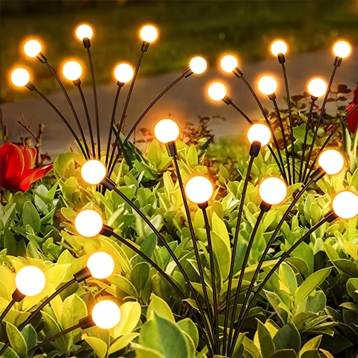 Solar Powered Firefly Light, 1 Count Waterproof Outdoor Garden Decoration Landscape Light, Lawn Light Suitable for Festive Decoration, Glow