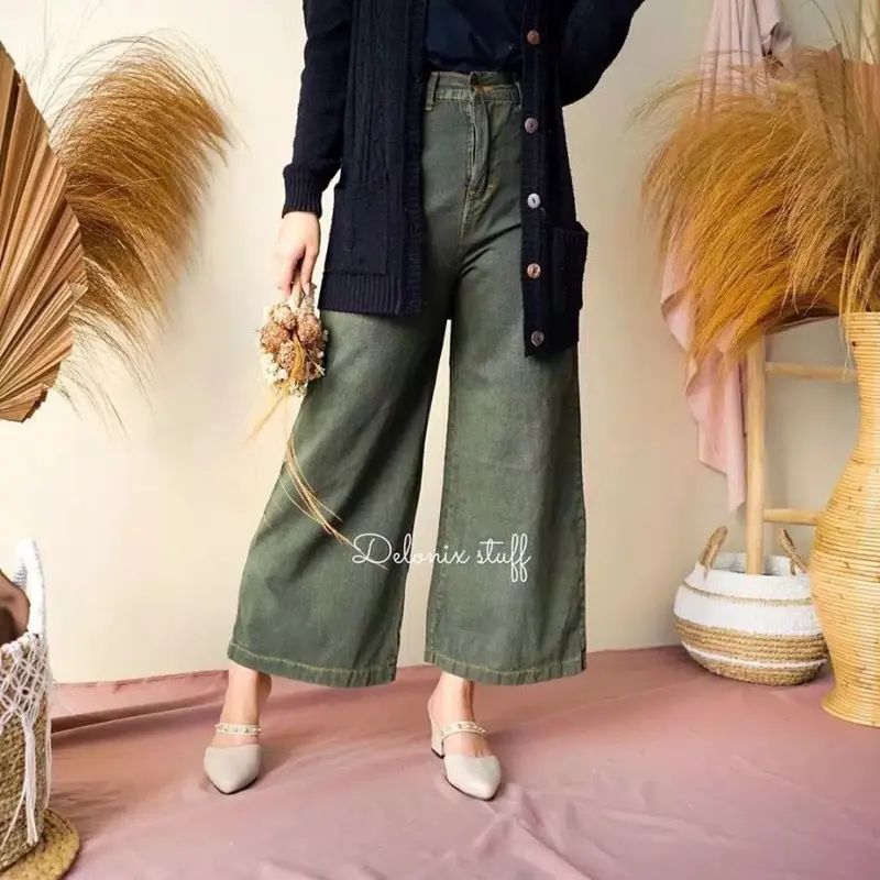 Kulot jeans Wanita JUMBO  Celana Kulot Cewek Highwaist Kulot Jeans Jumbo size 4L-8L 4