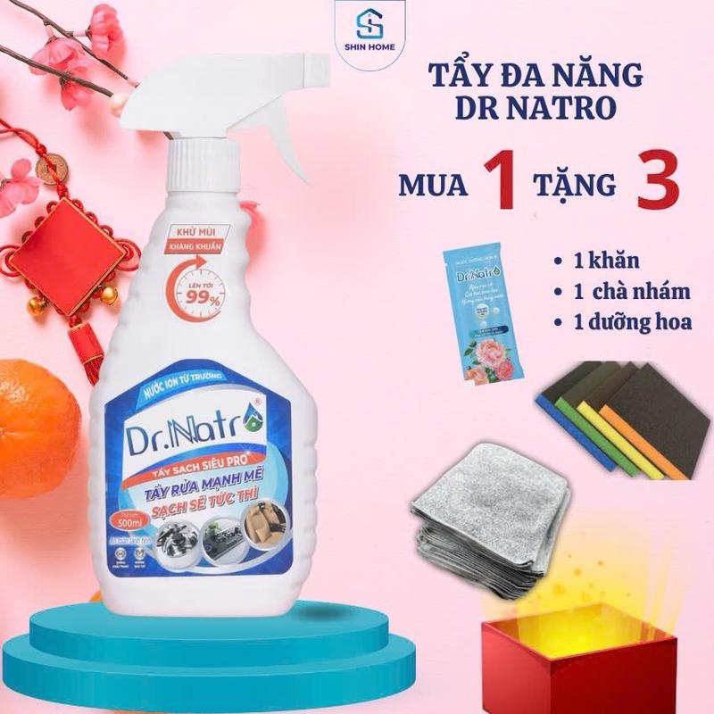 Nước Tẩy đa năng dr Natro Làm Sạch, Vết bẩn bám cứng đầu lâu ngày. Đồ da, đồ nhựa, đồ sứ, inox, đánh bóng nữ trang