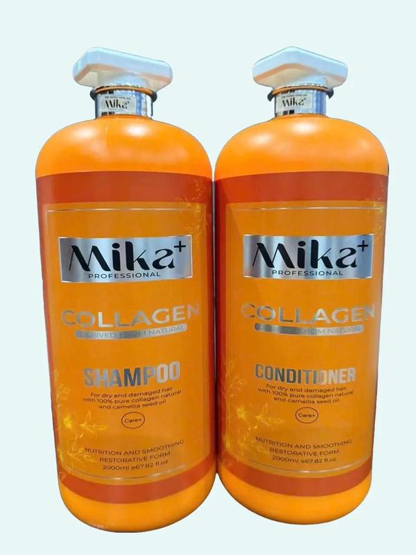 BỘ GỘI XÃ MIKA COLAGEN MÀU CAM 2000ML PHỤC HỒI TÓC HƯ TỔN