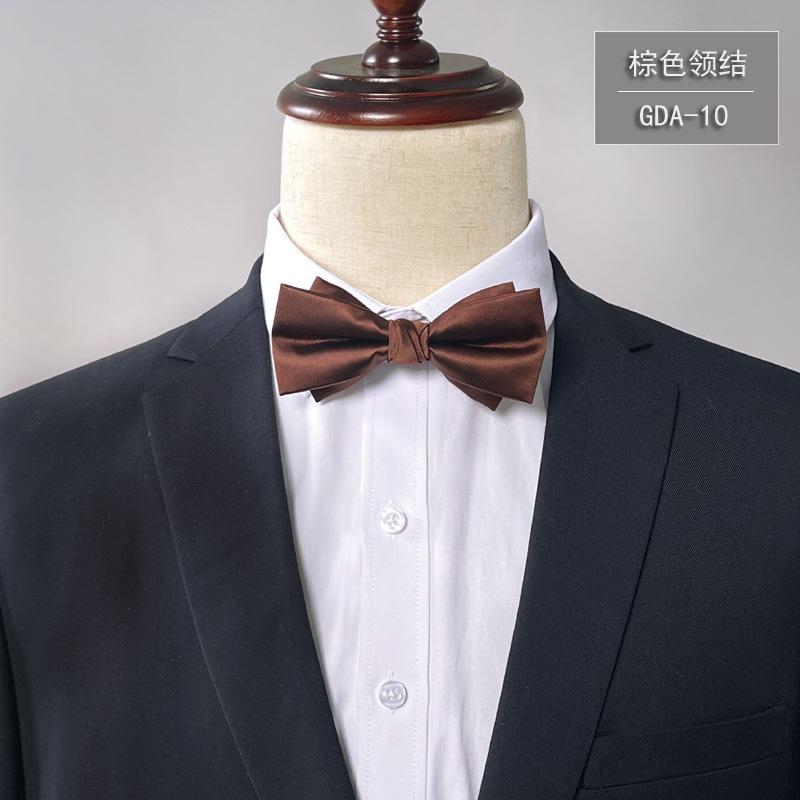 Product Introduction of New Bow Tie Men's Solid Color Bridegroom High Density 1200 Needle Silk Bow Tie Flower Business Formal Wear 11