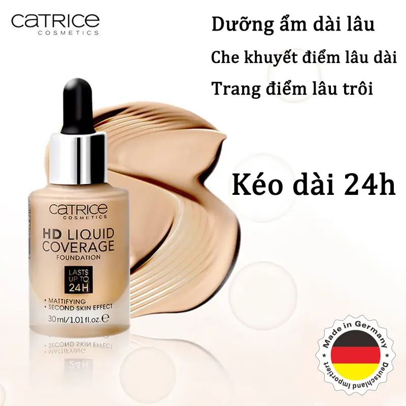 Che khuyết điểm tự nhiên kem nền catrice hd liquid coverage foundation 30ML Nền trang điểm lâu trôi Mỹ Phẩm Cosmetic lumi matte Nữ Women