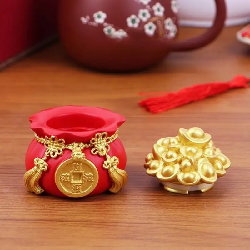 Hũ Đựng Muối Gạo Cầu Tài Lộc Đầu Năm Mới. Túi Thần Tài May Mắn Trang Trí Ban Thờ Bàn Làm Việc. Chum Vàng Thu Hút Tài Lộc Decor Decor Phòng 4