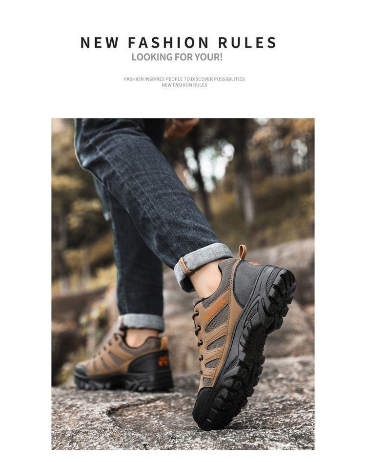 Product Introduction of 2024 New Men's Sneaker Hiking Shoes Casual All-Match Travel Labor Protection Leather Shoes Outdoor Work Wear-Resistant Men's Shoes 20