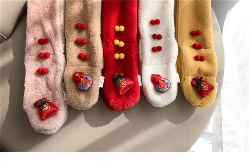 Product Introduction of Christmas Day New Year Gift Children's Plush Scarf Autumn and Winter Thickened Boy and Girl Baby Scarf Warm and Cute 19