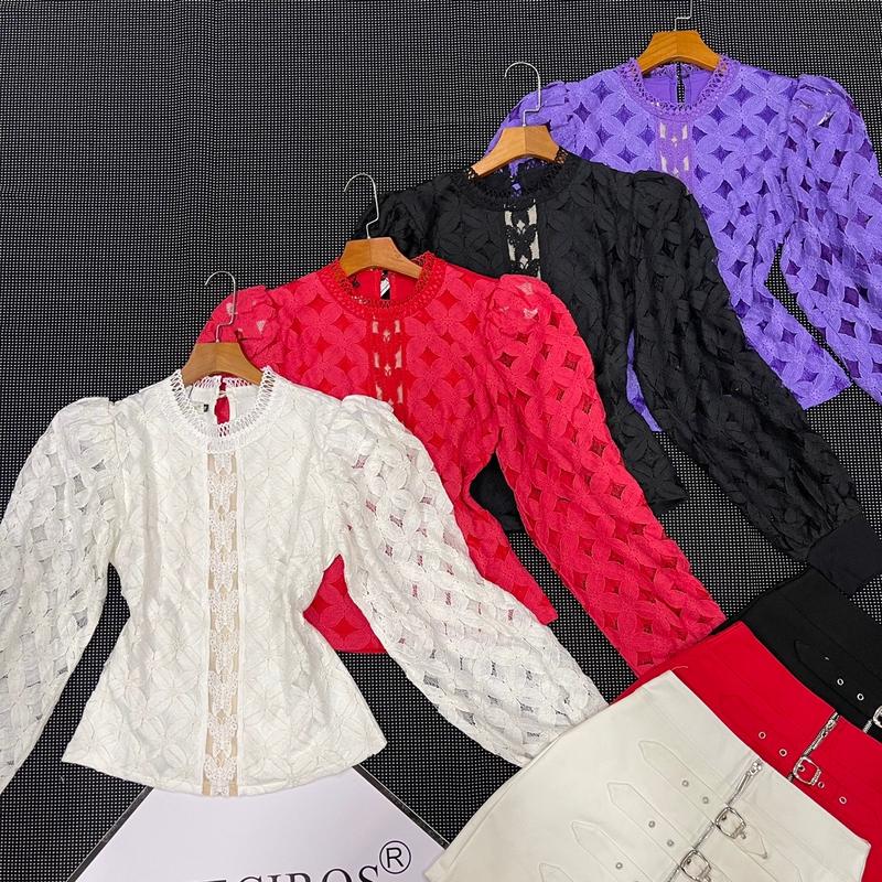Áo Thun Nữ FAVECIROS Phối Ren Hoạ Tiết Sang Trọng Và Tinh Tế MSSP:#504659 Top Women 4