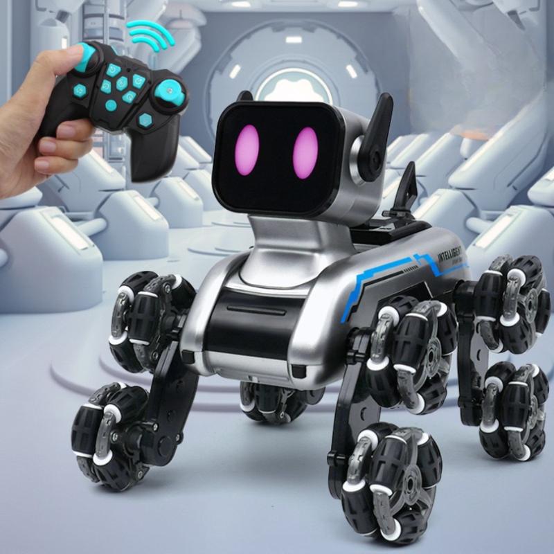 Xe điều khiển từ xa chú chó Robot 8 bánh di chuyển nhiều kiểu Toy Pin xe ben Đồ chơi
