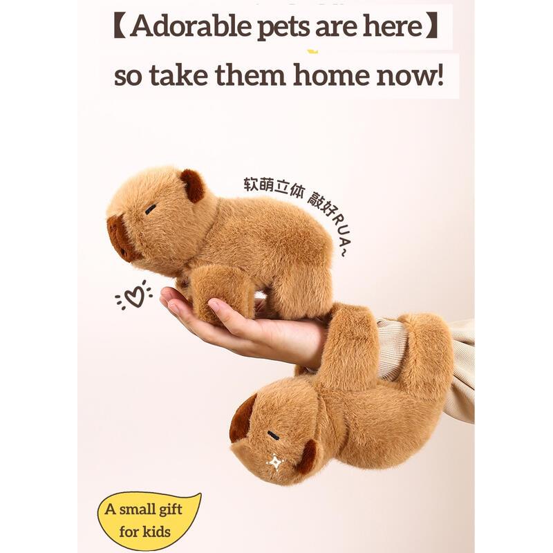 Product Introduction of inch Capybara Plush Doll - Adorable Snap Ring Design, Soft Cuddly Toys for Boys Girls Age 2 3 4 5 6 7 8 Years Old Christmas Birthday Present 12