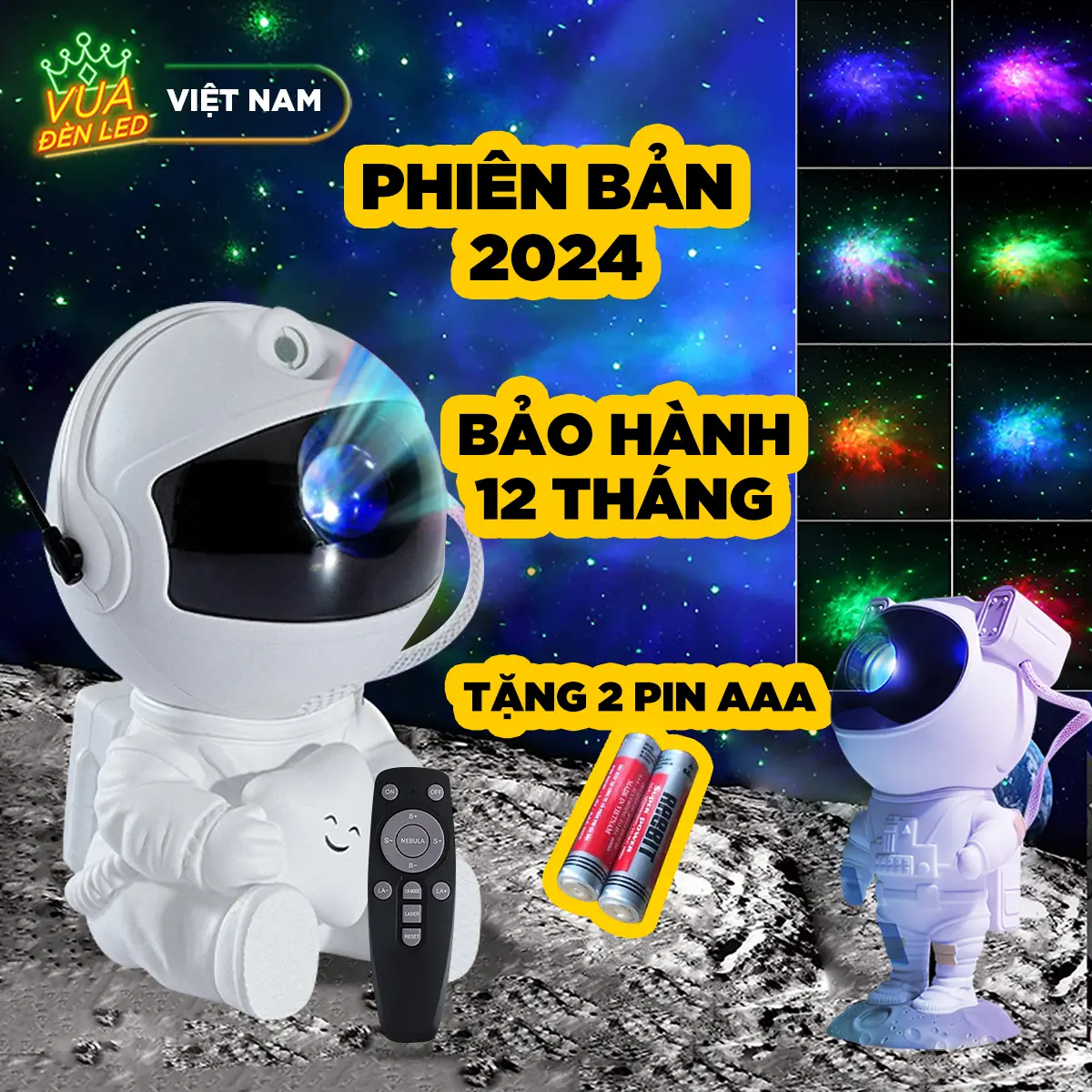 Đèn Phi Hành Gia GALAXY Thiên Hà chiếu bầu trời sao trang trí phòng ngủ, phòng khách, góc làm việc