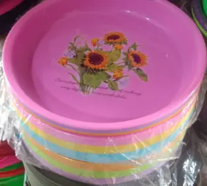 Paket 3 PCS Baki Nampan saji Plastik serbaguna 30 CM WARNA / Nampan Plastik Bulat / Baki saji bulat serbaguna