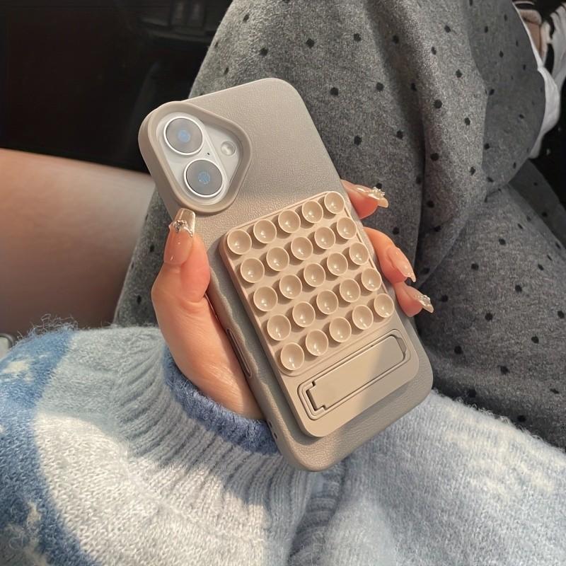 Ốp điện thoại/giá đỡ cho iPhone 17 Air/16/15/14/13/12/11 và iPhone 18, có cốc hút, thiết kế gấp gọn, đế để bàn chắc chắn, độ bám mạnh trên bề mặt nhẵn