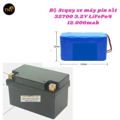 Bình xe máy 12V, pin sắt 327)00 4S - 12,8V/14.4V - 6000MAH -12.000MAH (BH6 THÁNG)