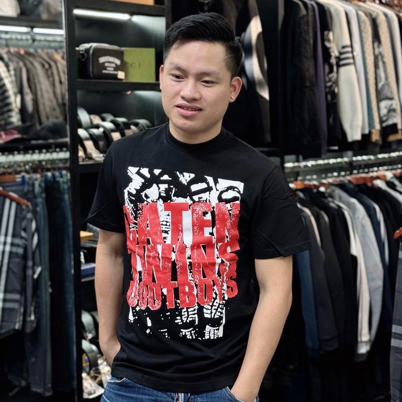 Áo phông thêu d2 dành cho nam QCCC  C Cổ Tròn