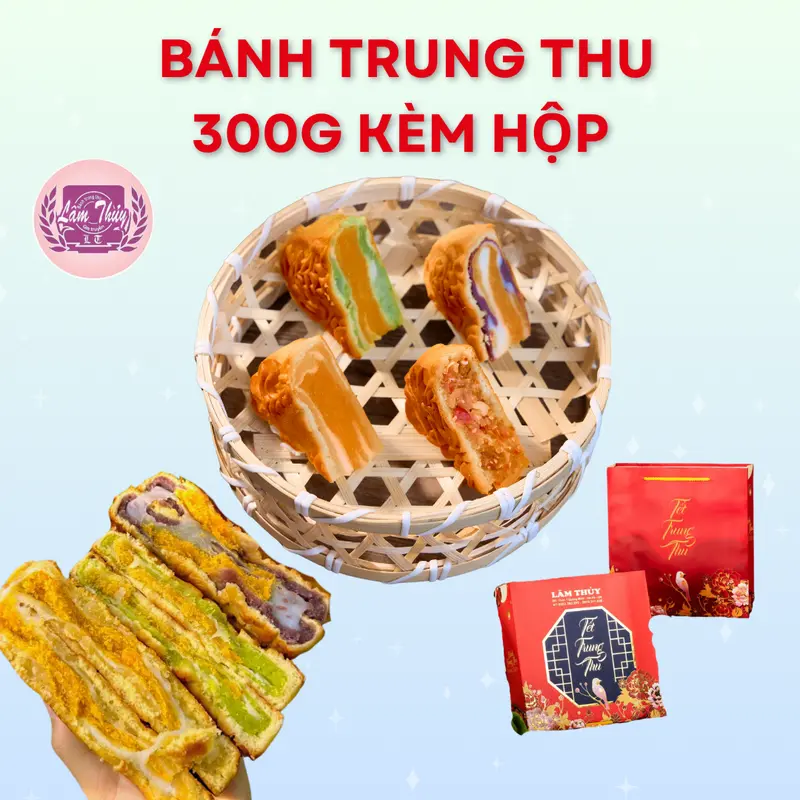 Livestream - Bánh trung thu các vị 300g kèm hộp đựng siêu xin Lâm Thuỷ 0