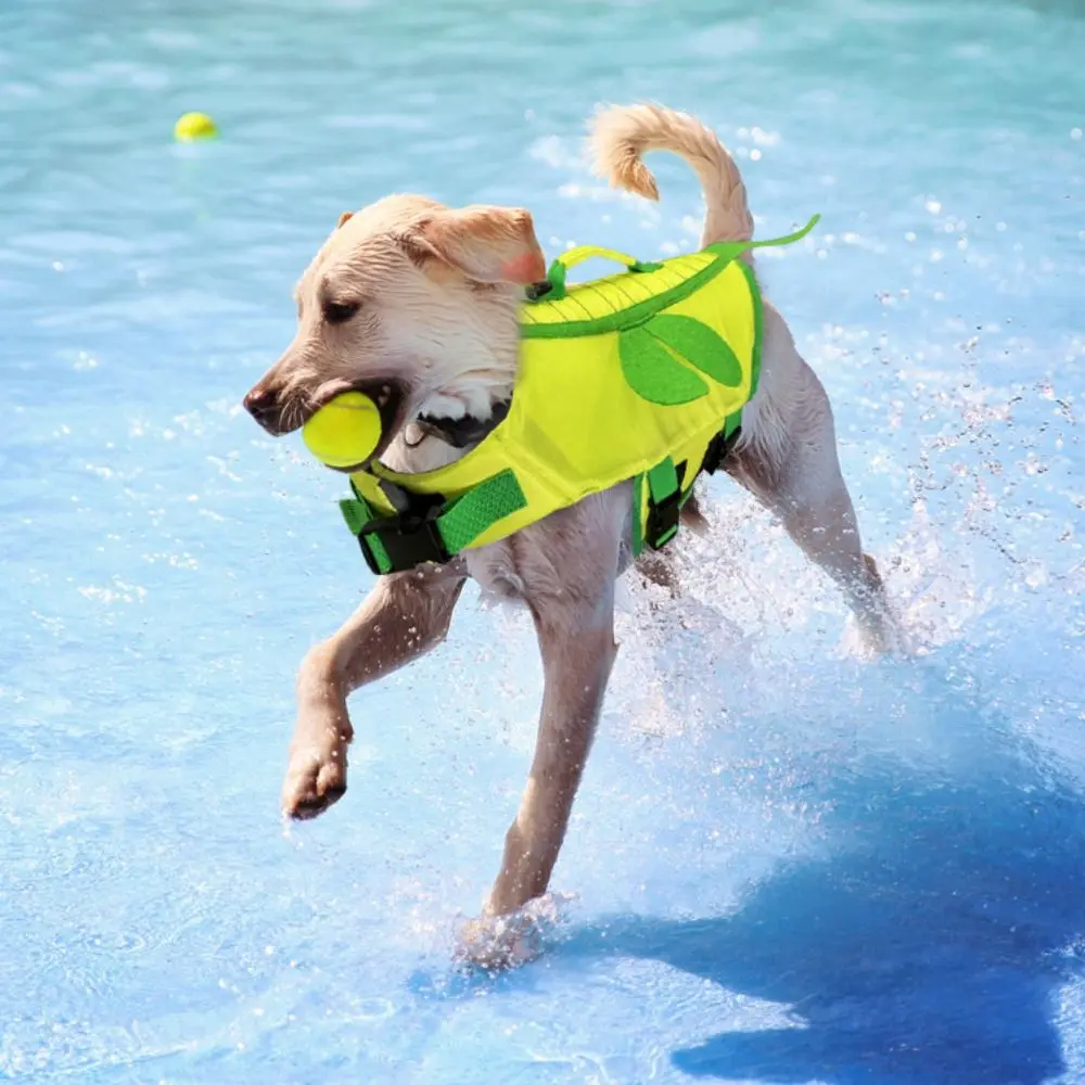Cat Life Vest Little Bee Pet Dog Life Jacket Soft Adjustable Summer Swimwear Clothes Breathable Dog Swimming Clothes Summer