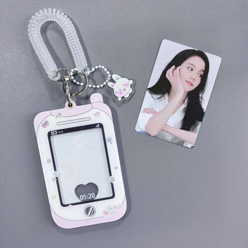 Product Introduction of Portable Acrylic Kpop Photocard Holder Keychain ID Bus Cards Protective Case Idol Photo Card Sleeves Kpop Packaging Supplies Phone Frame Student ID Badge Holder 14
