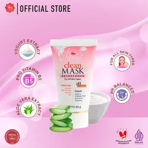 Viva White Clean & Mask (tersedia 3 varian) Facial Wajah Cleanser Cleansing Mencerahkan Muka Perawatan