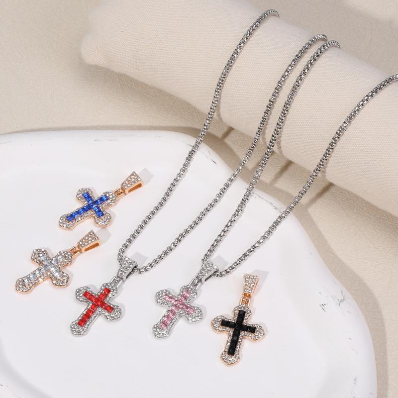 Vòng Cổ, Thời Trang Phong Cách Âu Mỹ Siêu Lấp Lánh, Thiết Kế Rand Cross, Thích Hợp Cho Dây Chuyền Clavicile, Giá Cả Phải Chăng, Sang Trọng Tinh Tế, Cao Cấp, Phong Cách Ngầu Đơn Giản 0
