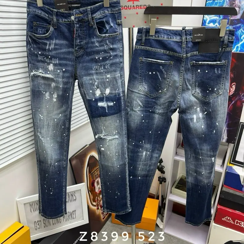 Quần jean dsq xanh vảy sơn 8399 cực chất, new 2