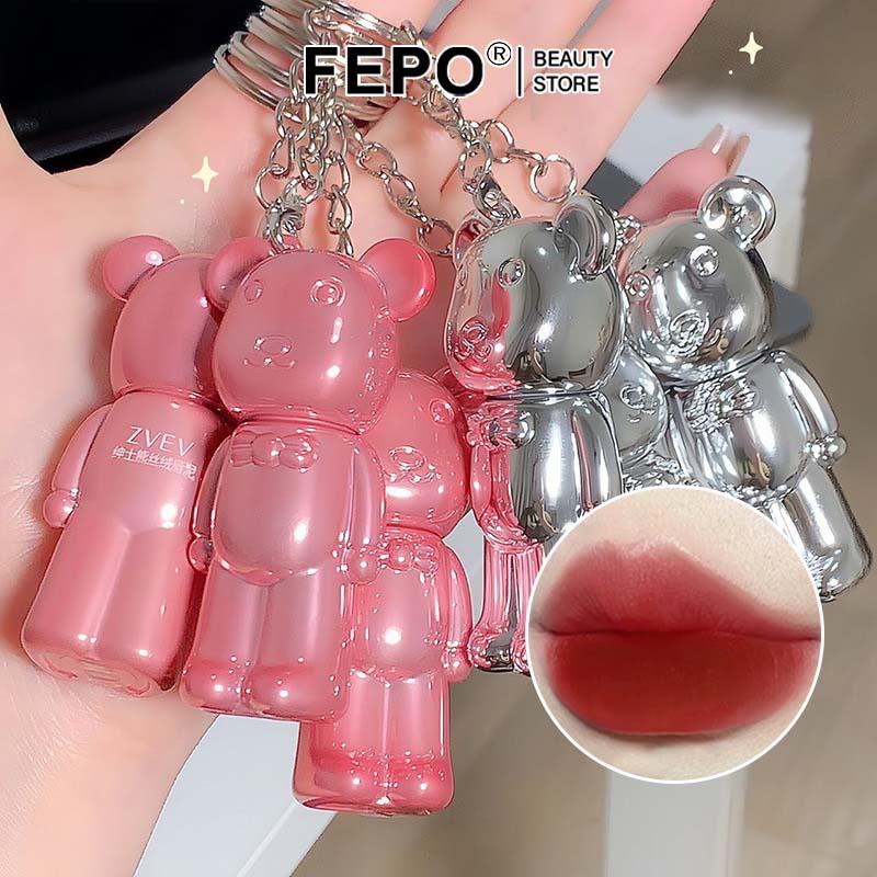 Móc Chìa Khóa Chất nhờn Môi Hình Gấu, Phong Cách Cô Gái Trẻ, Son Kem Nhung Sương Mù, Son Kem Nhung, Lâu Trôi, Tự Nhiên, Dưỡng Ẩm, Móc Chìa Khóa Son Môi, Mặt Dây Chuyền Học Sinh, Thích Hợp Làm Quà Tặng Giáng Sinh, Ý Tưởng Tuyệt Vời