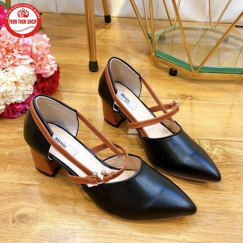 (Form nhỏ 0.5) Giày cao gót nữ 5 cm got vuong TTS 6
