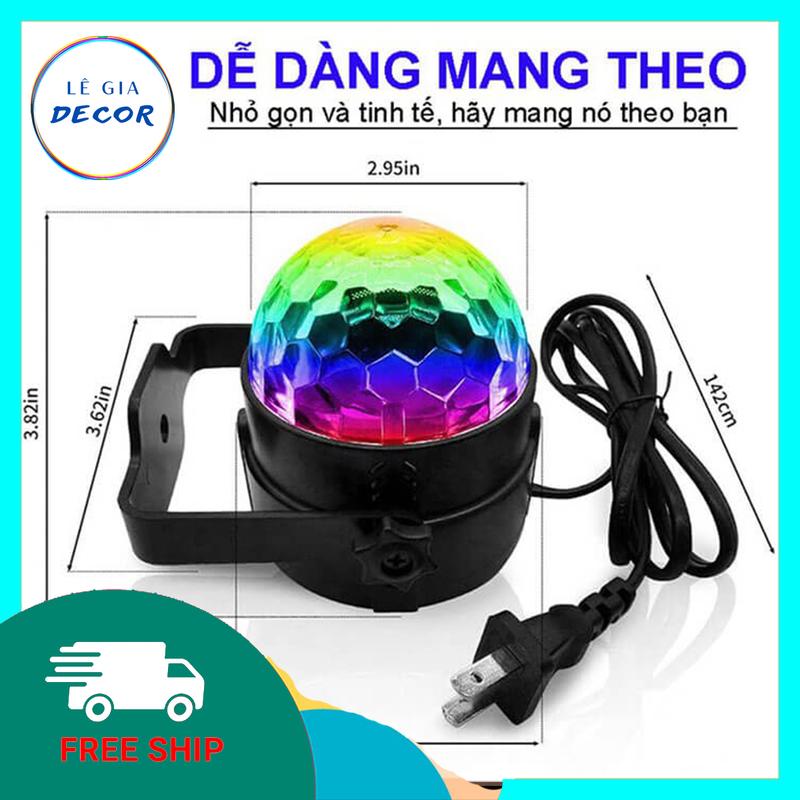 HOT- ĐÈN XOAY VŨ TRƯỜNG CẢM ỨNG ÂM THANH 7 MÀU RGB 2