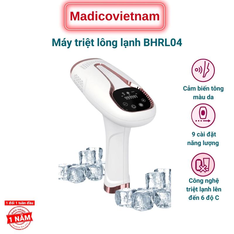 Máy triệt lông lạnh, cầm tay, 9 CẤP ĐỘ,CÓ ĐẦU LẠNH  KHÔNG RÁT. ,công suất 36W