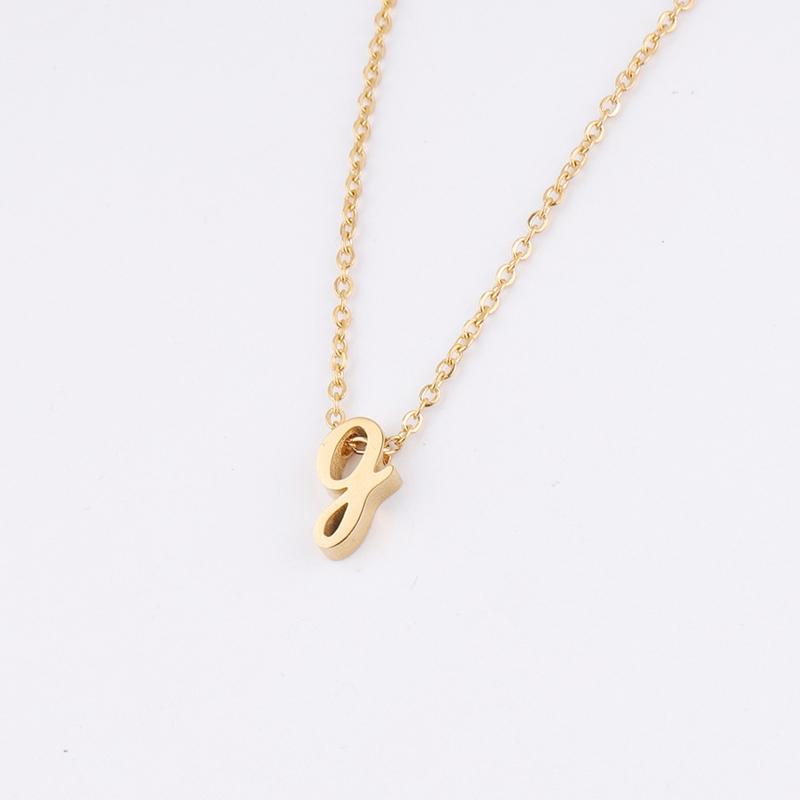 Product Introduction of Trendy New Fashion Hot Selling Lowercase English Letter Necklace Stainless Steel English Letter Beaded Necklace Necklace 15