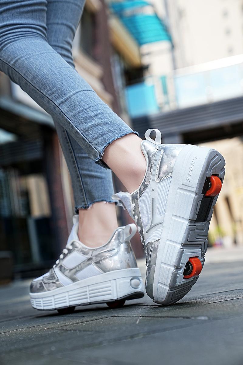 Product Introduction of Huiluo Heelys Skates Rollerskate LED Light Shoes with Shoelace Wheels Factory Direct Sales Order 13