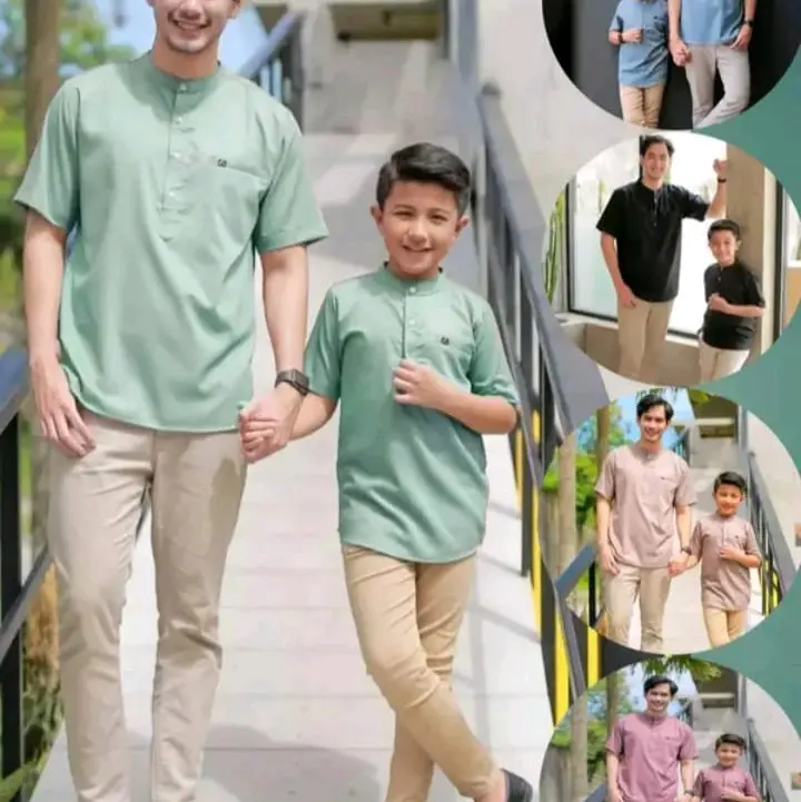 Baju koko lengan pendek couple ayah anak terbaru dan terlaris
