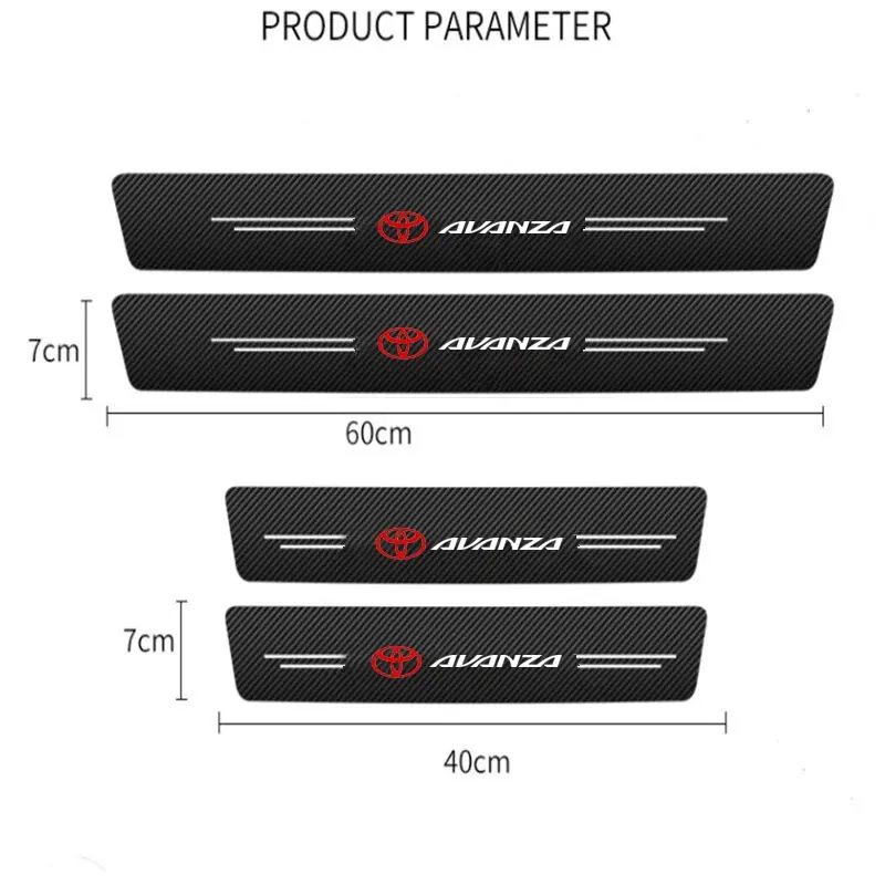 Stiker Pelindung Pintu Dan Bagasi Bahan Carbon Fiber Anti Gores Untuk Mobil Toyota Avanza 3