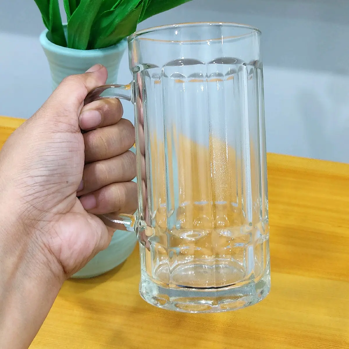 1pc  MUG HOT N COLD GLASS COFFEE MUG Drinkware Cup Glass mug Big Tumblers Reuse Reusable Washable 350ml