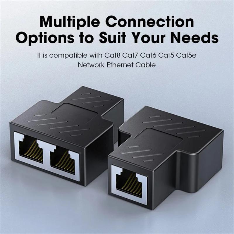 Product Introduction of RJ45 Splitter 1 to 2 Ethernet Adapter Internet Network Cable Extender RJ45 Connector Coupler for PC TV Box Router 10