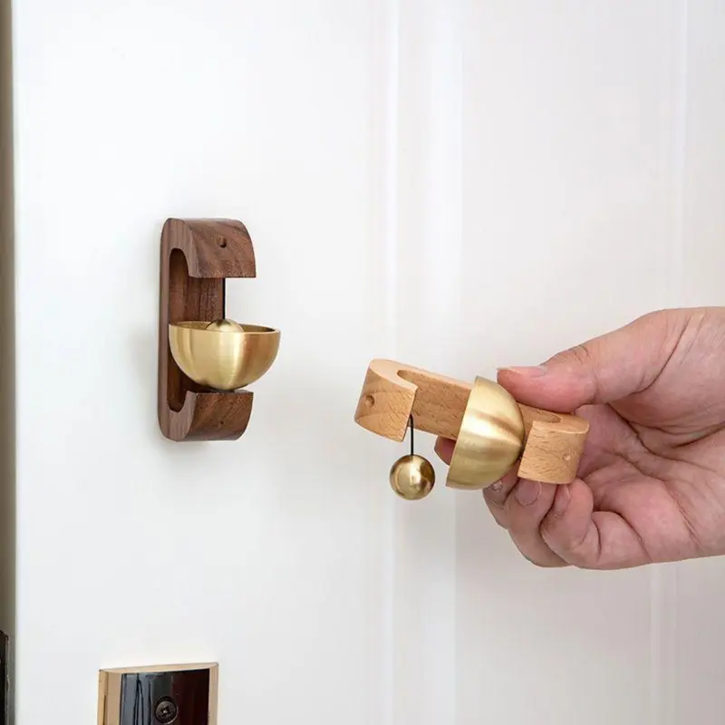 Bel Pintu Masuk Kayu/Aksesori Stiker Bel Kulkas/Bel Pintu Kuningan/Gantungan Hadiah Pindah Rumah/Bel Pintu Kuningan/Dekorasi Rumah 8