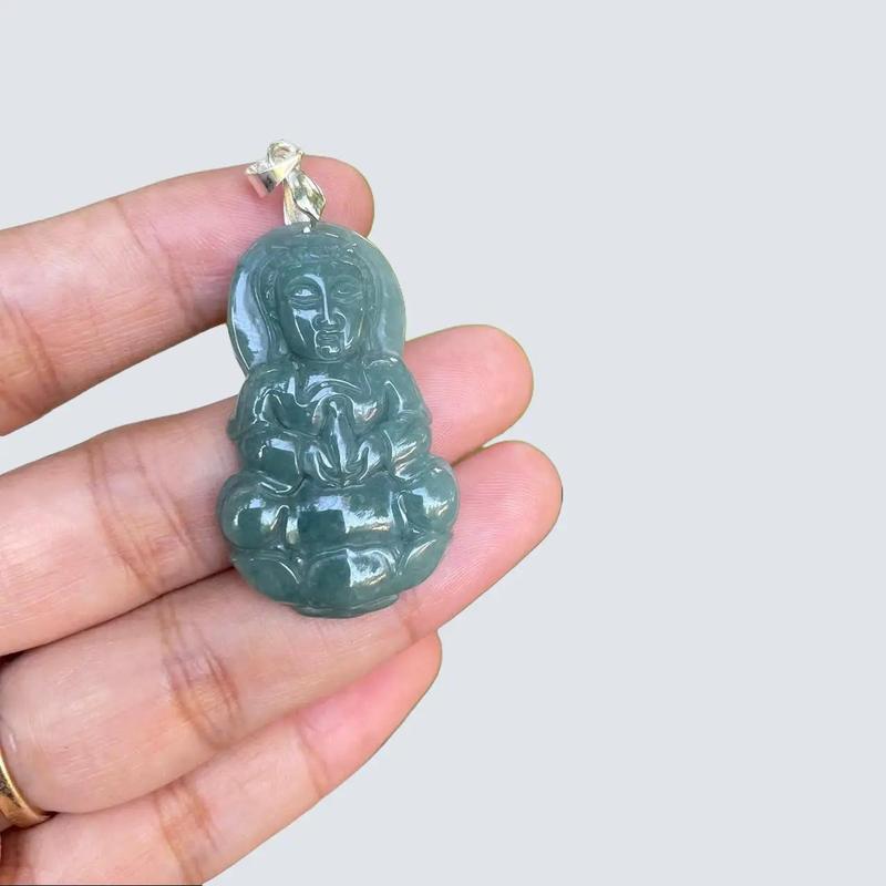 Dây chuyền đá lam ngọc mặt phật bà quan âm dành cho nữ - Women, Chain